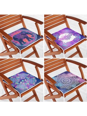 Rem Home Rengirenk Dekoratif Sandalye Minderi 40 x 40 cm Mutfak Balkon Oturma Minderi