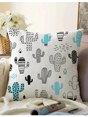 Rem Home Rengirenk Dekoratif Kırlent Kılıfı 43 x 43 cm Salon Koltuk Kanepe Yastık Kılıfı