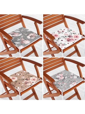 Rem Home Rengirenk Dekoratif Sandalye Minderi Modern 40 x 40 cm Mutfak Balkon Oturma Minderi