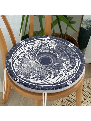 Rem Home Rengirenk Dekoratif Sandalye Minderi Beyaz Yuvarlak 40 x 40 cm Mutfak Balkon Oturma Minderi