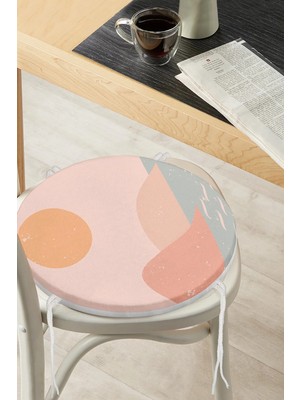 Rem Home Rengirenk Dekoratif Sandalye Minderi Modern Yuvarlak 40 x 40 cm Mutfak Balkon Oturma Minderi