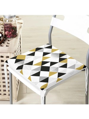 Rem Home Rengirenk Dekoratif Sandalye Minderi Geometrik 40 x 40 cm Mutfak Balkon Oturma Minderi