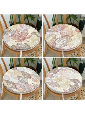 Rem Home Rengirenk Dekoratif Sandalye Minderi Yaprak Yuvarlak 40 x 40 cm Mutfak Balkon Oturma Minderi