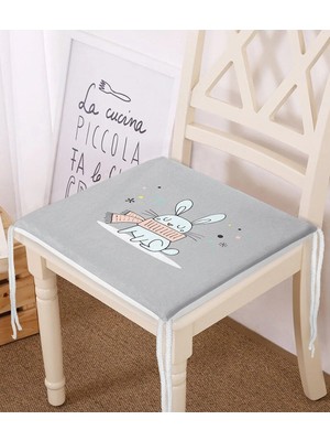 Rem Home Rengirenk Dekoratif Sandalye Minderi Gri Modern 40 x 40 cm Mutfak Balkon Oturma Minderi