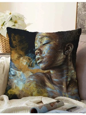Rem Home Rengirenk Dekoratif Kırlent Kılıfı Etnik 43 x 43 cm Salon Koltuk Kanepe Yastık Kılıfı