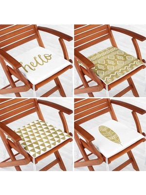 Rem Home Rengirenk Dekoratif Sandalye Minderi Geometrik 40 x 40 cm Mutfak Balkon Oturma Minderi