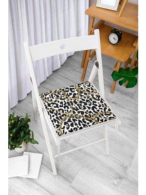 Rem Home Rengirenk Dekoratif Sandalye Minderi Sarı Modern 40 x 40 cm Mutfak Balkon Oturma Minderi
