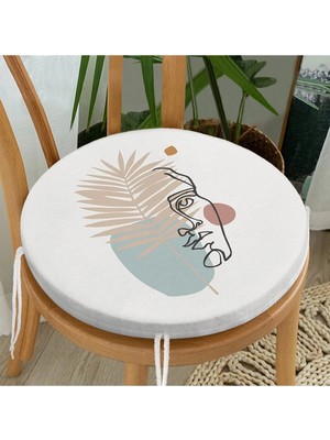 Rem Home Rengirenk Dekoratif Sandalye Minderi Sarı Yuvarlak 40 x 40 cm Mutfak Balkon Oturma Minderi
