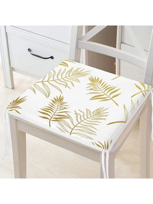 Rem Home Rengirenk Dekoratif Sandalye Minderi Yaprak 40 x 40 cm Mutfak Balkon Oturma Minderi