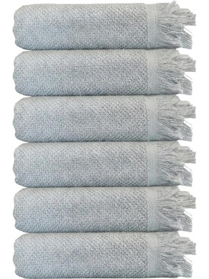 6 Li Jelena El Havlusu Seti 50X90 cm - Yuzde 100 Pamuk Puskullu Havlu Yumusak ve Emici Otel Spa Bany