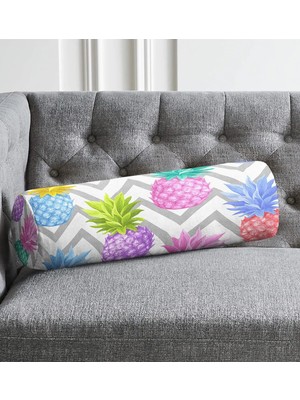 Rem Home Rengirenk Dekoratif Kırlent Kılıfı Gri Modern 60 x 20 cm Salon Koltuk Kanepe Yastık Kılıfı