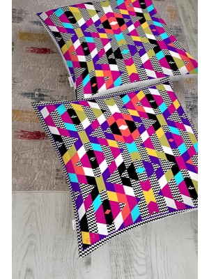 Rem Home Rengirenk Dekoratif Kırlent Kılıfı Sarı Modern 70 x 70 cm Salon Koltuk Kanepe Yastık Kılıfı