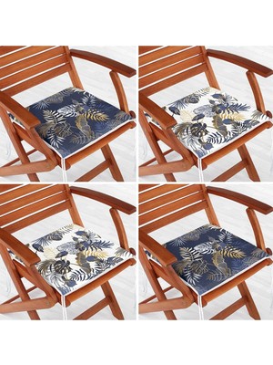 Rem Home Rengirenk Dekoratif Sandalye Minderi Yaprak 40 x 40 cm Mutfak Balkon Oturma Minderi