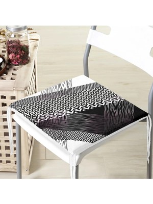 Rem Home Rengirenk Dekoratif Sandalye Minderi Sarı Modern 40 x 40 cm Mutfak Balkon Oturma Minderi