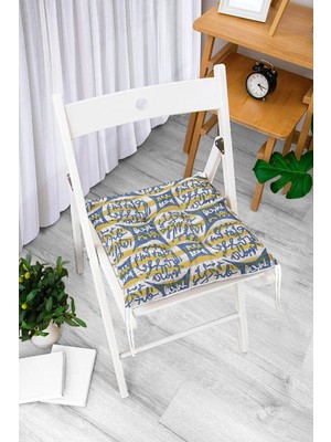 Rem Home Rengirenk Dekoratif Sandalye Minderi Beyaz Hayvan Bağcıklı 40 x 40 cm Mutfak Balkon Oturma Minderi