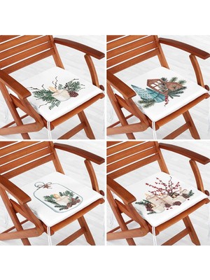 Rem Home Rengirenk Dekoratif Sandalye Minderi Sarı Modern 40 x 40 cm Mutfak Balkon Oturma Minderi