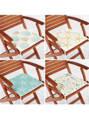Rem Home Rengirenk Dekoratif Sandalye Minderi Modern 40 x 40 cm Mutfak Balkon Oturma Minderi