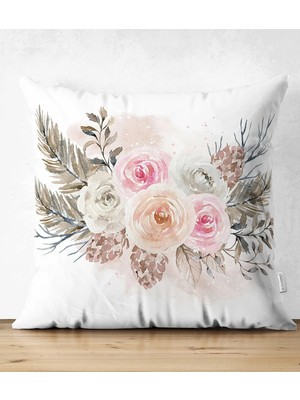 Rem Home Rengirenk Dekoratif Kırlent Kılıfı 43 x 43 cm Salon Koltuk Kanepe Yastık Kılıfı
