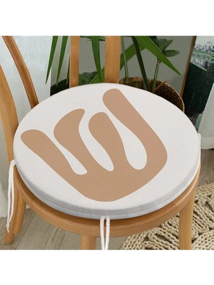 Rem Home Rengirenk Dekoratif Sandalye Minderi Yaprak Yuvarlak 40 x 40 cm Mutfak Balkon Oturma Minderi