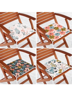 Rem Home Rengirenk Dekoratif Sandalye Minderi Modern 40 x 40 cm Mutfak Balkon Oturma Minderi