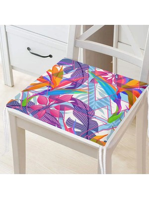 Rem Home Rengirenk Dekoratif Sandalye Minderi Modern 40 x 40 cm Mutfak Balkon Oturma Minderi