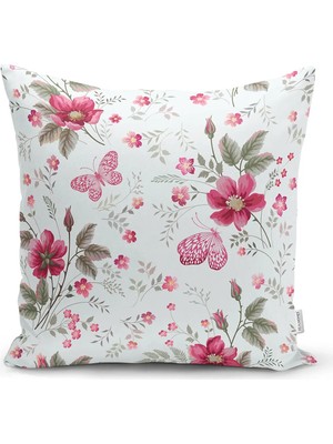 Rem Home Rengirenk Dekoratif Kırlent Kılıfı Beyaz Modern 43 x 43 cm Salon Koltuk Kanepe Yastık Kılıfı