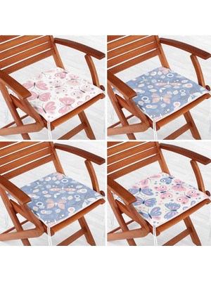 Rem Home Rengirenk Dekoratif Sandalye Minderi Modern 40 x 40 cm Mutfak Balkon Oturma Minderi