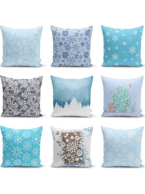 Rem Home Rengirenk Dekoratif Kırlent Kılıfı Beyaz Modern 43 x 43 cm Salon Koltuk Kanepe Yastık Kılıfı