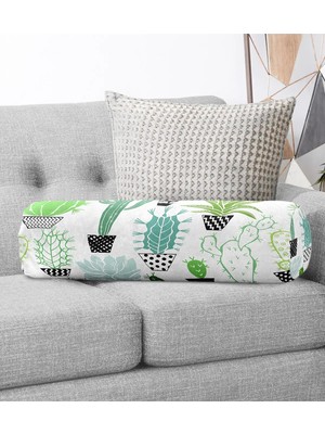 Rem Home Rengirenk Dekoratif Kırlent Kılıfı Beyaz Modern 60 x 20 cm Salon Koltuk Kanepe Yastık Kılıfı