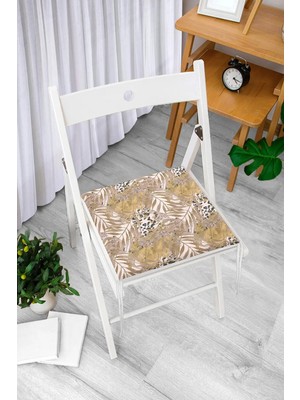 Rem Home Rengirenk Dekoratif Sandalye Minderi Yaprak 40 x 40 cm Mutfak Balkon Oturma Minderi