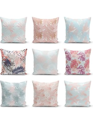 Rem Home Rengirenk Dekoratif Kırlent Kılıfı Sarı Yaprak 43 x 43 cm Salon Koltuk Kanepe Yastık Kılıfı