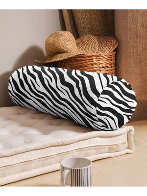 Rem Home Rengirenk Dekoratif Kırlent Kılıfı Beyaz 60 x 20 cm Salon Koltuk Kanepe Yastık Kılıfı