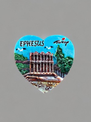 Mundy Efes ( Ephesus ) Polyester Kabartmalı Magnet 6 cm x 6 cm Dekoratif Hediyelik Buzdolabı Süsü (KOD:1771)