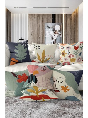 Rem Home Rengirenk Dekoratif Kırlent Kılıfı Sarı Etnik 45 x 45 cm Salon Koltuk Kanepe Yastık Kılıfı