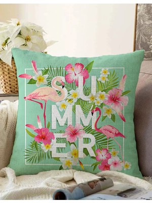 Rem Home Rengirenk Dekoratif Kırlent Kılıfı Modern 43 x 43 cm Salon Koltuk Kanepe Yastık Kılıfı