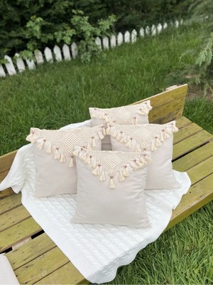 Rem Home Rengirenk Dekoratif Kırlent Kılıfı 43 x 43 cm Salon Koltuk Kanepe Yastık Kılıfı