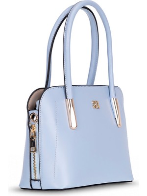 BloominBag Burkley Solenne Powder Blue Pu Deri Kadın El ve Omuz Çantası