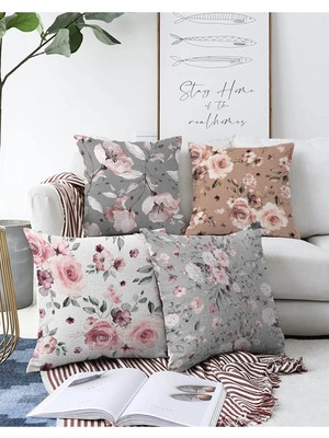 Rem Home Rengirenk Dekoratif Kırlent Kılıfı Modern 43 x 43 cm Salon Koltuk Kanepe Yastık Kılıfı
