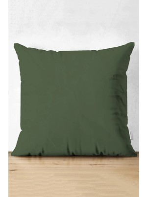Rem Home Rengirenk Dekoratif Kırlent Kılıfı Yeşil Modern 43 x 43 cm Salon Koltuk Kanepe Yastık Kılıfı