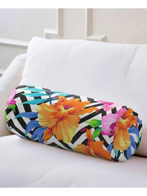 Rem Home Rengirenk Dekoratif Kırlent Kılıfı Sarı Geometrik 60 x 20 cm Salon Koltuk Kanepe Yastık Kılıfı