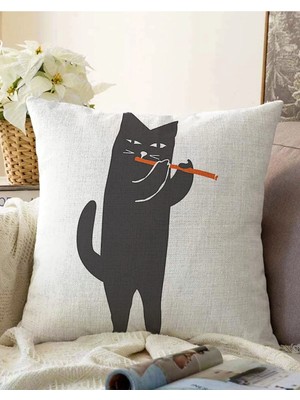 Rem Home Rengirenk Dekoratif Kırlent Kılıfı Sarı Modern 43 x 43 cm Salon Koltuk Kanepe Yastık Kılıfı