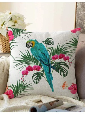 Rem Home Rengirenk Dekoratif Kırlent Kılıfı Mavi 43 x 43 cm Salon Koltuk Kanepe Yastık Kılıfı