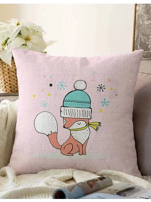 Rem Home Rengirenk Dekoratif Kırlent Kılıfı Pembe 43 x 43 cm Salon Koltuk Kanepe Yastık Kılıfı