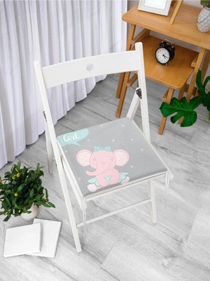 Rem Home Rengirenk Dekoratif Sandalye Minderi Gri Modern 40 x 40 cm Mutfak Balkon Oturma Minderi