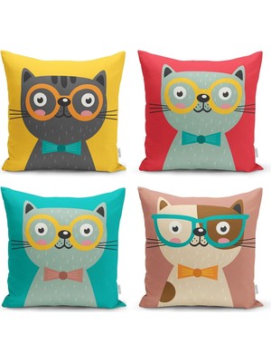 Rem Home Rengirenk Dekoratif Kırlent Kılıfı Beyaz Düz 43 x 43 cm Salon Koltuk Kanepe Yastık Kılıfı