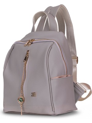 BloominBag Burkley Avelıne Cloud Grey Pu Deri Kadın Sırt Çantası