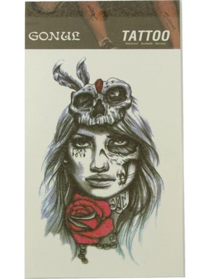 Hace Bazaar Gül Kuru Kafa Tattoo Dövme Sticker