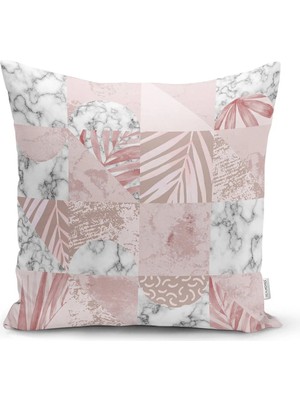 Rem Home Rengirenk Dekoratif Kırlent Kılıfı Beyaz Geometrik 43 x 43 cm Salon Koltuk Kanepe Yastık Kılıfı