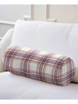 Rem Home Rengirenk Dekoratif Kırlent Kılıfı Sarı Ekose 60 x 20 cm Salon Koltuk Kanepe Yastık Kılıfı