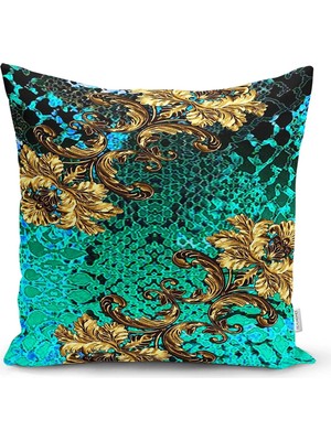Rem Home Rengirenk Dekoratif Kırlent Kılıfı Beyaz Modern 43 x 43 cm Salon Koltuk Kanepe Yastık Kılıfı
